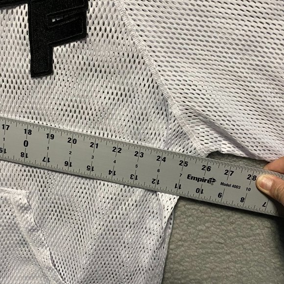 LF Track Jacket White Black Semi Sheer Mesh Netted Full Zip Size M. - Picture 5 of 9